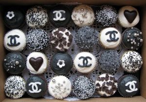Images of black and white - Cupcakes including Chanel toppings.jpg